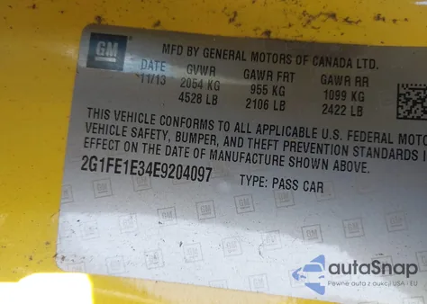 2014 Chevrolet Camaro 1Ls z USA, uszkodzony, nr VIN 2G1FE1E34E9204097